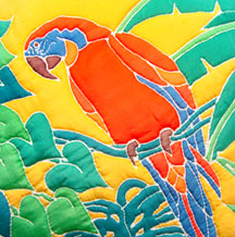 Quilted silk, Silkpaint! Resist used with an Airpen